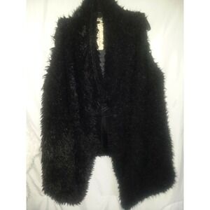 Ana & Kate Women's Black Warm Soft Faux Fur Vest with side pockets Size S/M